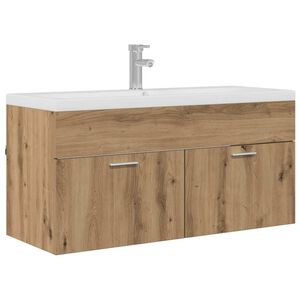 vidaXL Vonios spintelė Amatininkų ąžuolas 100 x 38,5 x 46 cm