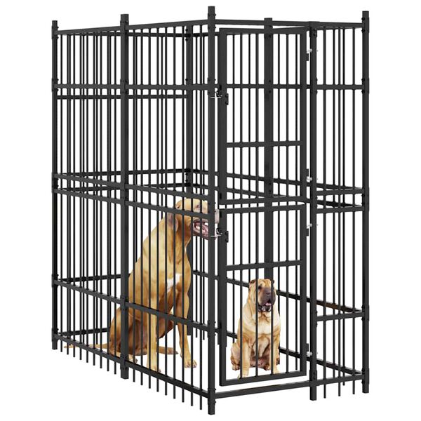 vidaXL Lauko voljeras &scaron;unims, plienas, 1,84m&sup2;