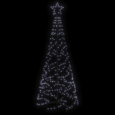 vidaXL Kalėdų eglutė, 70x180cm, kūgio formos, 200 šaltų baltų LED