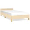 vidaXL Lovos rėmas su galvūgaliu be čiužinio kreminės 90x190cm audinys