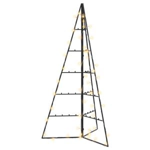 vidaXL Metalinė eglutė su LED KUOPIO 100 cm &Scaron;ilta balta Plienas Juoda