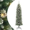 vidaXL Dirbtinis lieknas Kalėdų medis su 300 LED Žalia ir balta 240 cm