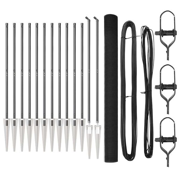 vidaXL Tvorelės stulpas Pilka 25 x 1,5 m (19 x 19 mm tinklelis)