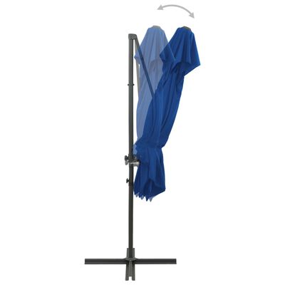 vidaXL Gembinis skėtis su dvigubu viršumi, tamsiai mėlynas, 250x250cm