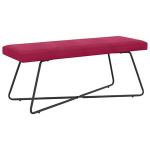 vidaXL suoliukas Vyno raudona 110 x 40 x 45 cm Aksomas