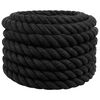 vidaXL Medvilninė virvė 40 mm 10 m Juoda 100% Medvilnė