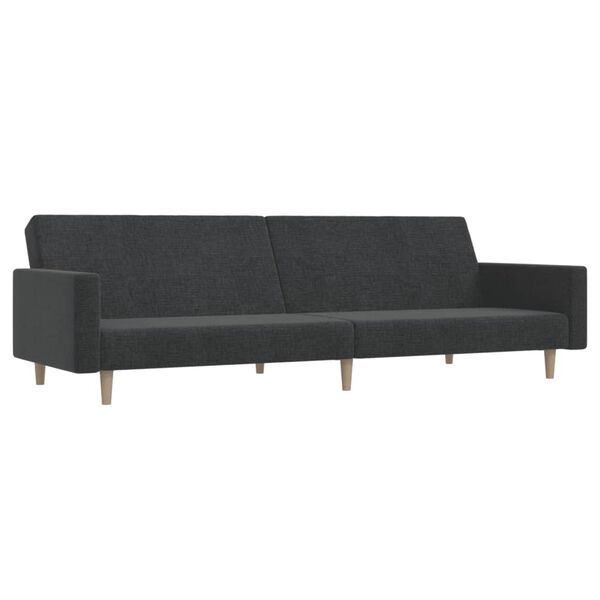 vidaXL Dvivietė sofa-lova, tamsiai pilkos spalvos, audinys