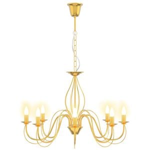 vidaXL Reguliuojamas sietynas E14 Metalas Auksinė &Oslash; 78 x 101 cm