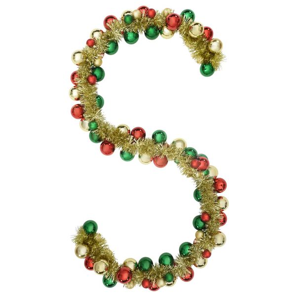 vidaXL Kalėdų rutulių girlianda Įvairiaspalvis 186 cm Polystirenas