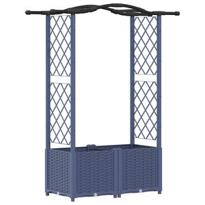 vidaXL Pakeltas lovas su trelėmis ir stogu Pilka 125 x 40 x 138 cm PP
