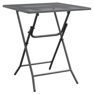 vidaXL Sodo stalas, antracito, 60x60x72cm, plėsto metalo tinklelis