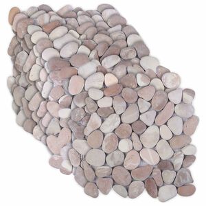 vidaXL Akmeninės plytelės Bežė ir &scaron;viesiai rožinė 30 x 30 cm