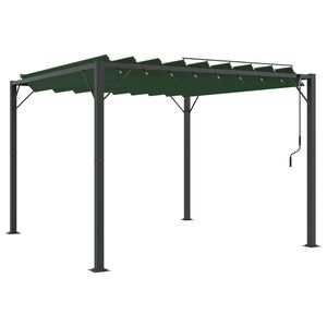 vidaXL Palapinė su lygiais stogu 3 x 3 x 2,14 m Žalia