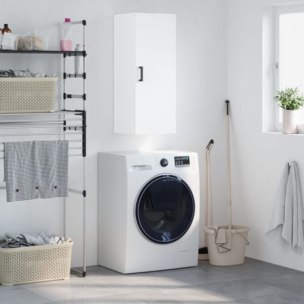 vidaXL Prie sienos montuojama spintelė, baltos spalvos, 34,5x34x90cm