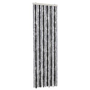 vidaXL Užuolaida nuo musių, pilka ir juoda, 56x185cm, &scaron;enilis