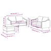 vidaXL Sofos komplektas su pagalvėlėmis, 3 dalių, rudas, audinys