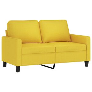 vidaXL Dvivietė sofa, &scaron;viesiai geltonos spalvos, 120cm, audinys