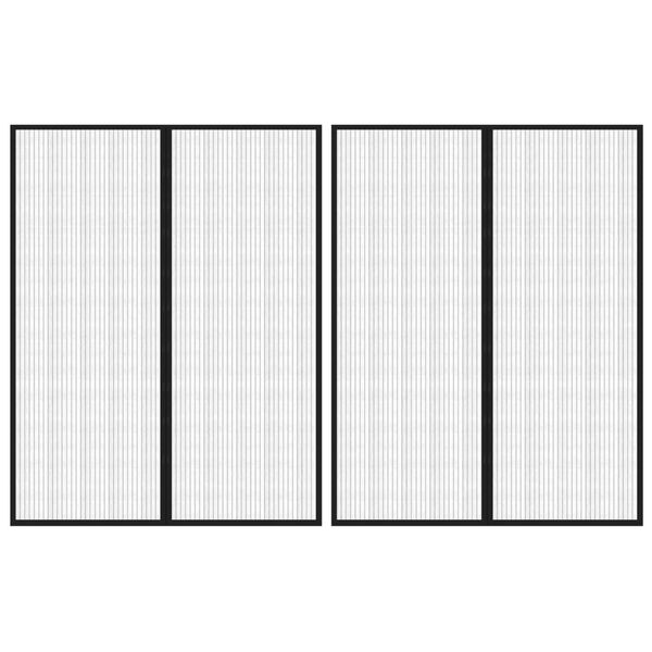 vidaXL Tinkleliai nuo vabzdžių durims, 2vnt., juodi, 230x160cm