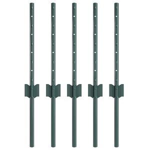 vidaXL Tvorelės stulpas 5 pcs Žalia 80 cm Plienas