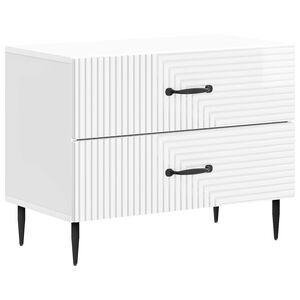 vidaXL &Scaron;alia lovos spintelė Itin blizgi balta 62 x 34,5 x 47,5 cm