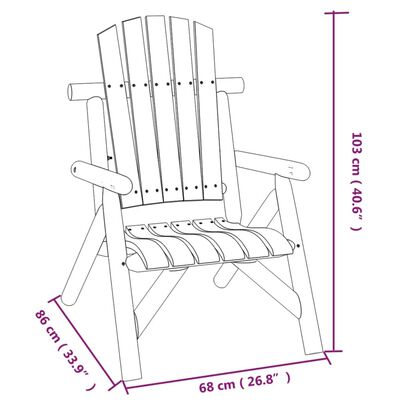 vidaXL Sodo kėdė, 68x86x103cm, eglės medienos masyvas