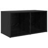 vidaXL TV spintelių komplektas 72 x 35 x 37 cm Juoda Apdirbta mediena