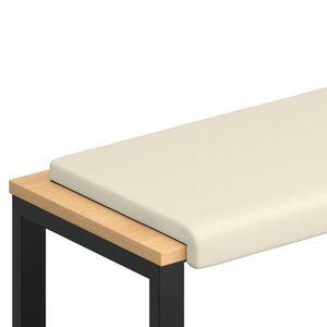 vidaXL Suoliuko pagalvė Tekstūruotas aksomas Kreminė Gylis 35 cm