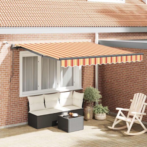 vidaXL I&scaron;traukiama markizė geltonos ir oranžinės spalvos 350 x 250 cm