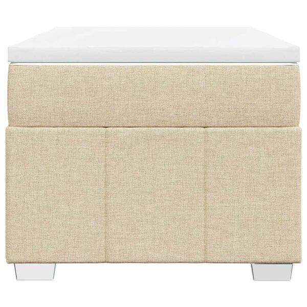 vidaXL Lova su spyruoklėmis ir čiužiniu, kreminė, 100x200cm, audinys