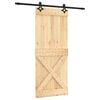 vidaXL Slankios durys 85 x 210 cm Natūrali ir juoda