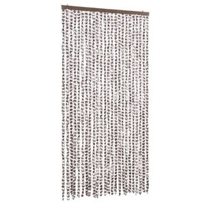 vidaXL Užuolaida nuo musių, taupe ir balta, 100x230cm, &scaron;enilis
