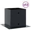 vidaXL Stulpų pagrindai kvadratiniai, 12vnt., antracito sp., 141x141mm