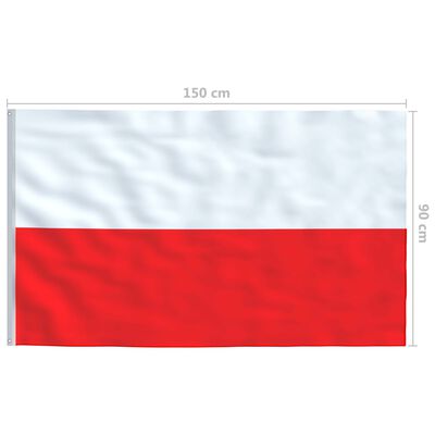 vidaXL Lenkijos vėliava su stiebu, aliuminis, 4m