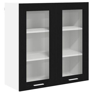 vidaXL Pakabinama spintelė su saugykla Juodas ąžuolas 80 x 31 x 80 cm