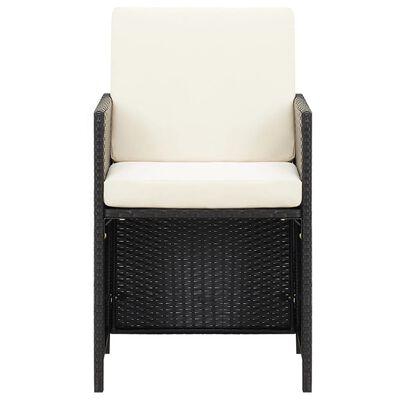 vidaXL Sodo kėdės, 4vnt., juodos spalvos, poliratanas
