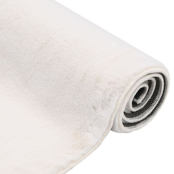 vidaXL Kilimas, kreminės spalvos, 180x270cm, dirbtinis triu&scaron;io kailis