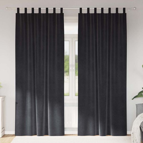 vidaXL Užtemdymo užuolaidos 2 pcs Tamsiai pilka 140 x 225 cm Aksomas