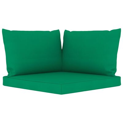 vidaXL Sodo poilsio komplektas su žaliomis pagalvėlėmis, 9 dalių
