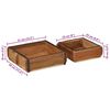 vidaXL Padėklas 2 pcs Ruda 29 x 31 x 10 cm Kietas atkurtas medis