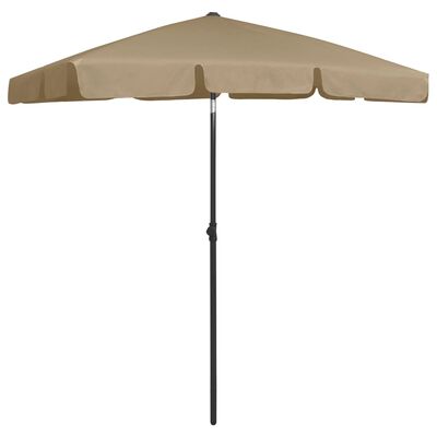 vidaXL Paplūdimio skėtis, taupe spalvos, 180x120cm