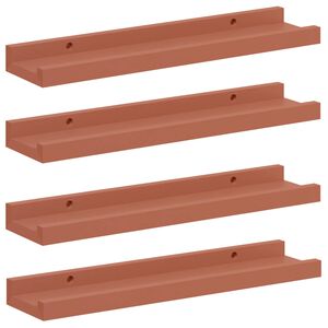vidaXL Sieninė lentyna 4 vnt. Raudona 40 x 9 x 3 cm Apdirbta mediena
