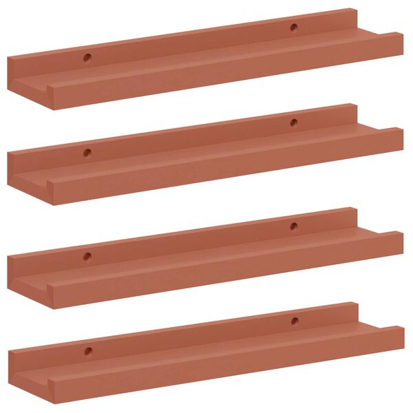 vidaXL Sieninė lentyna 4 pcs Raudona 40 x 9 x 3 cm Apdirbta mediena