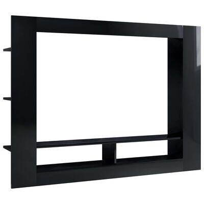 vidaXL Televizoriaus spintelė, juoda, 152x22x113cm, MDP, ypač blizgi