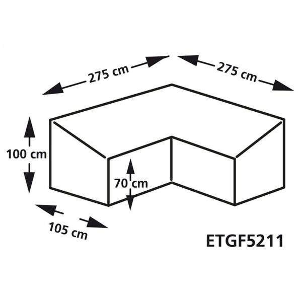 Eurotrail Poilsio baldų komplekto uždangalas, pilkas, 275x275x100/70cm