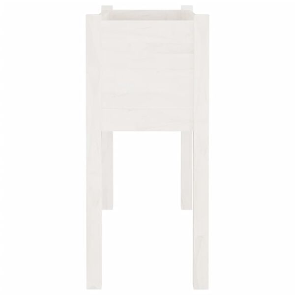 vidaXL Sodo lovelis, baltas, 70x31x70cm, pu&scaron;ies medienos masyvas