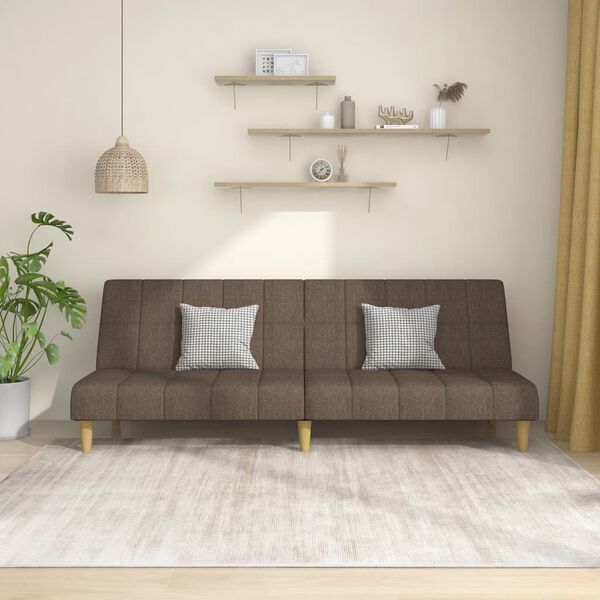 vidaXL Dvivietė sofa-lova, taupe spalvos, audinys