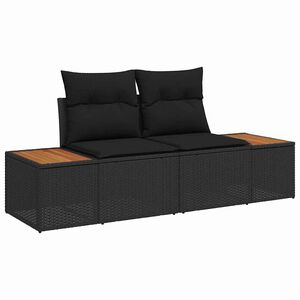 vidaXL Sodo sofa Juoda 184 x 62 x 85cm poliratanas