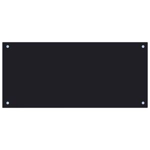 vidaXL Virtuvės sienelė, juodos spalvos, 90x40cm, grūdintas stiklas