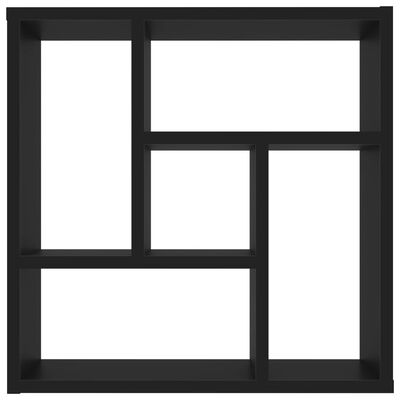 vidaXL Sieninė lentyna, juodos spalvos, 45,1x16x45,1cm, MDP
