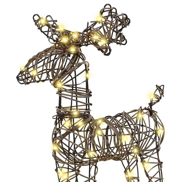 vidaXL Elnių tempimo roges &Scaron;ilta balta 52.5 x 28 x 32.5 cm Ratanas